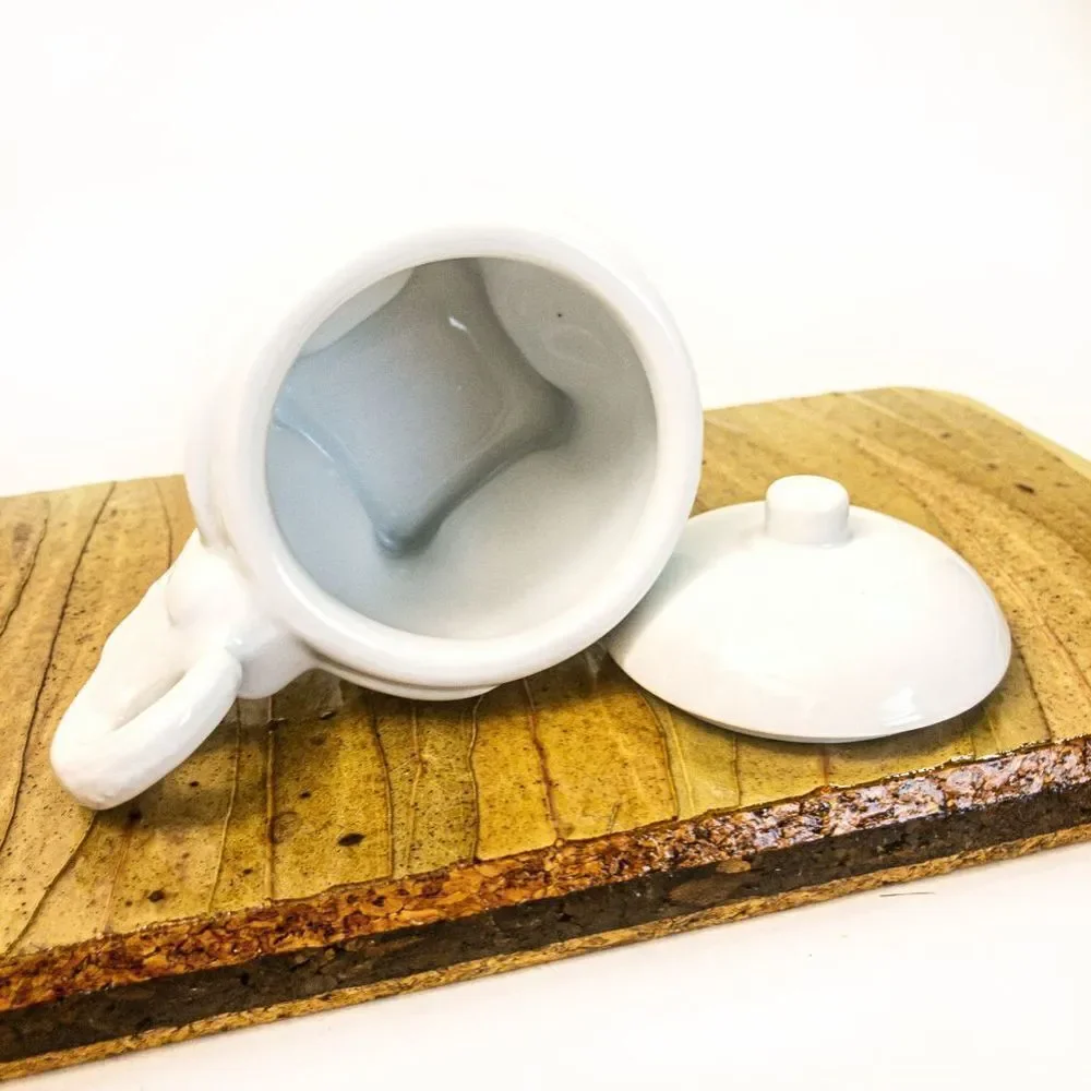 Pier 1 White Porcelain Elephant Lidded Sugar/Aniseed Bowl